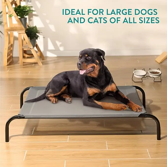 Star Pets Resin Wicker Elevated Pet Bed Orthopedic Robot Yellow Triangle Design Free Samples Made Foam and Polyester Materials