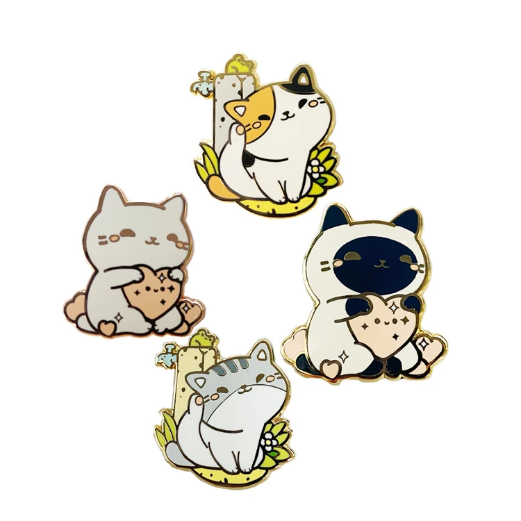 Wholesale cheap metal black nickel plated anime badge cute cartoon lapel custom soft hard enamel pin