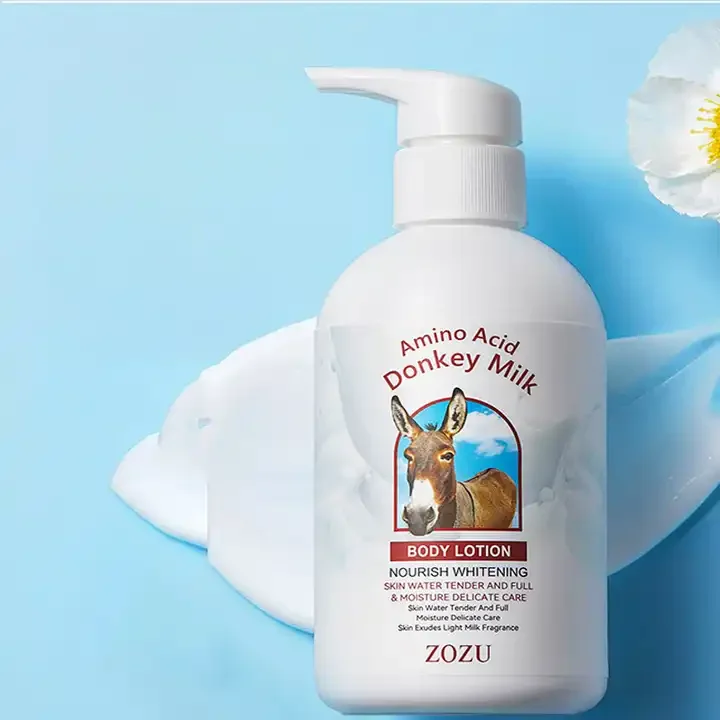 Private Label ZOZU Amino acid Donkey milk Strong brightening moisturizing neak whitening body lotion