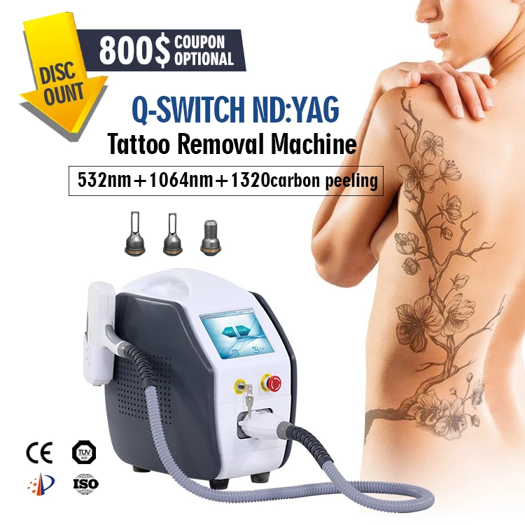 Big promotion 1064nm 532nm professional laser q switched nd yag tattoo removal laser equipment machine