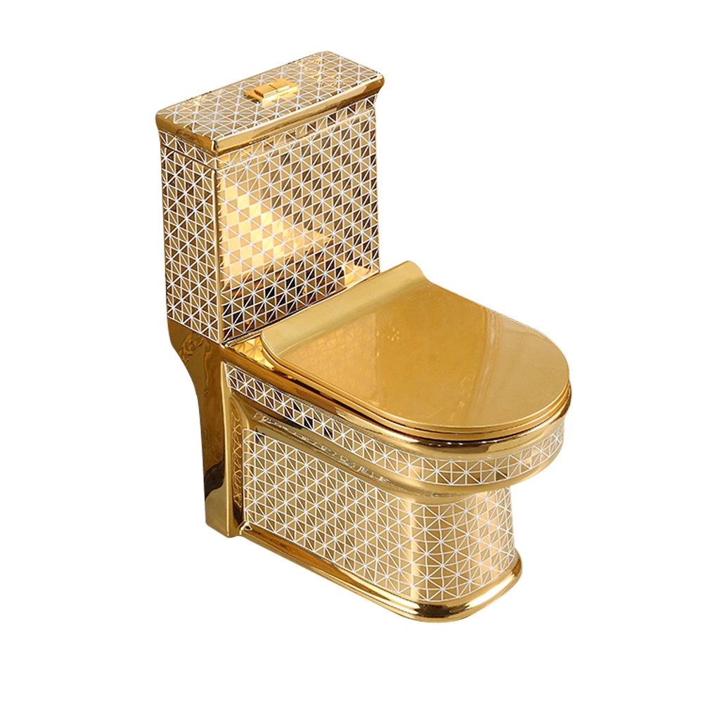 Europe modern floor mounted water saving wc gold color toilet for home use