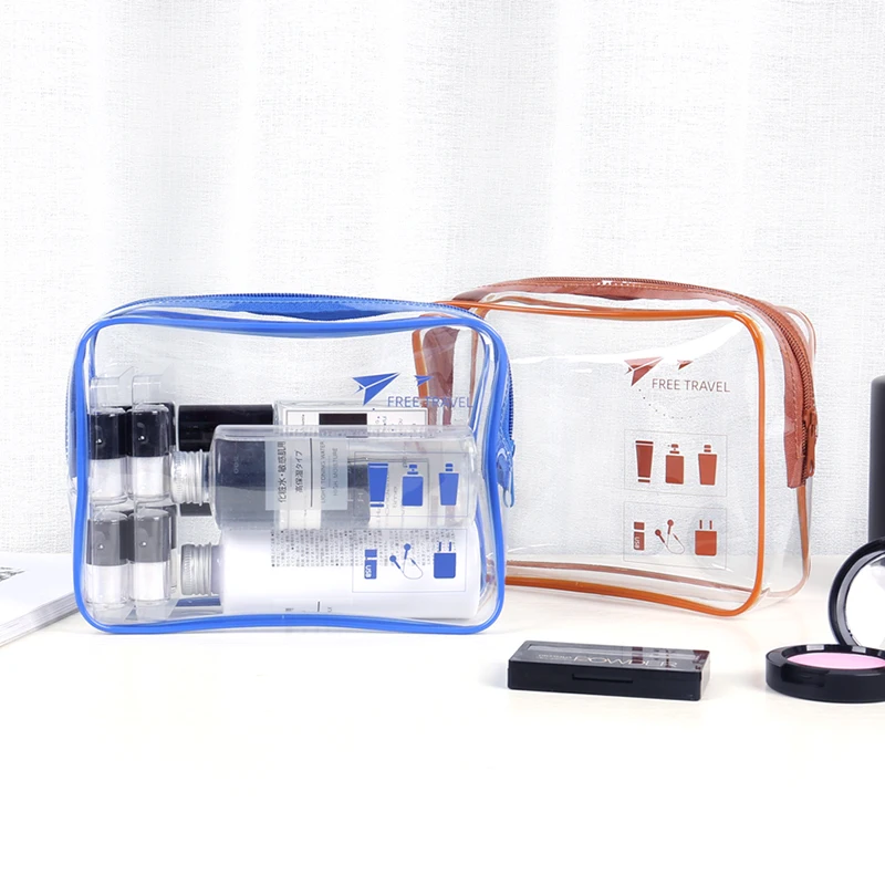 factory wholesale waterproof clear makeup bag travel cosmetic bag organizer with custom logo