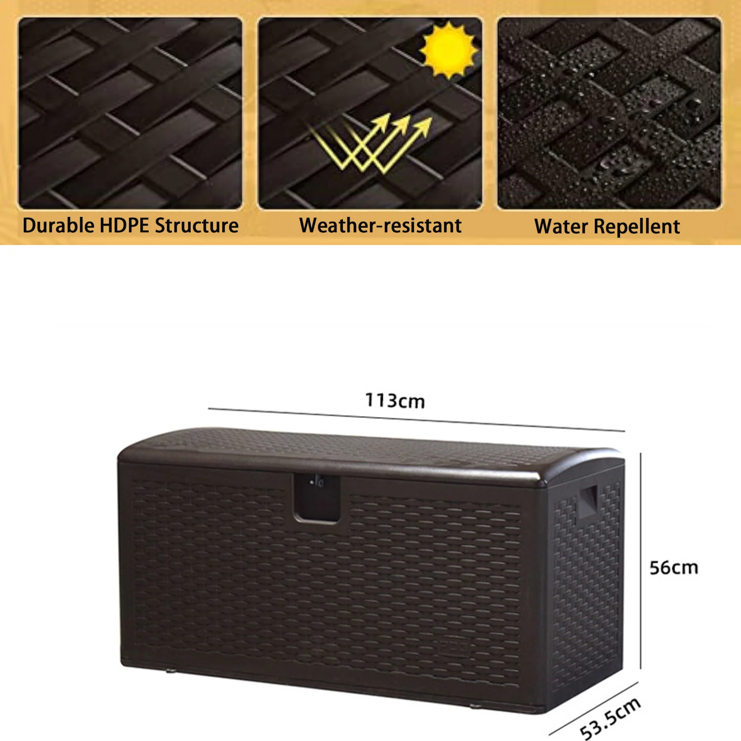 3 in 1 73Gallon Garden Storage Box Waterproof Resin Storage Box Garden Box for  for Indoor & Outdoor