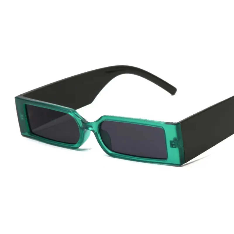 2022 Fashion Cheapest Vintage Square Rectangle UV400 Sun Glasses Sunglasses for Women Men PC AC Unisex Sunglasses Black 2pcs