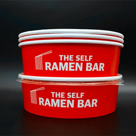 Customizable disposable heatable paper bowl unmanned noodle shop instant noodle bowl