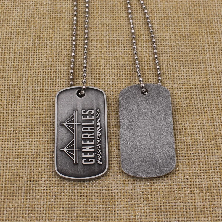 Free sample custom your own logo metal dog tag pendant with ball chain