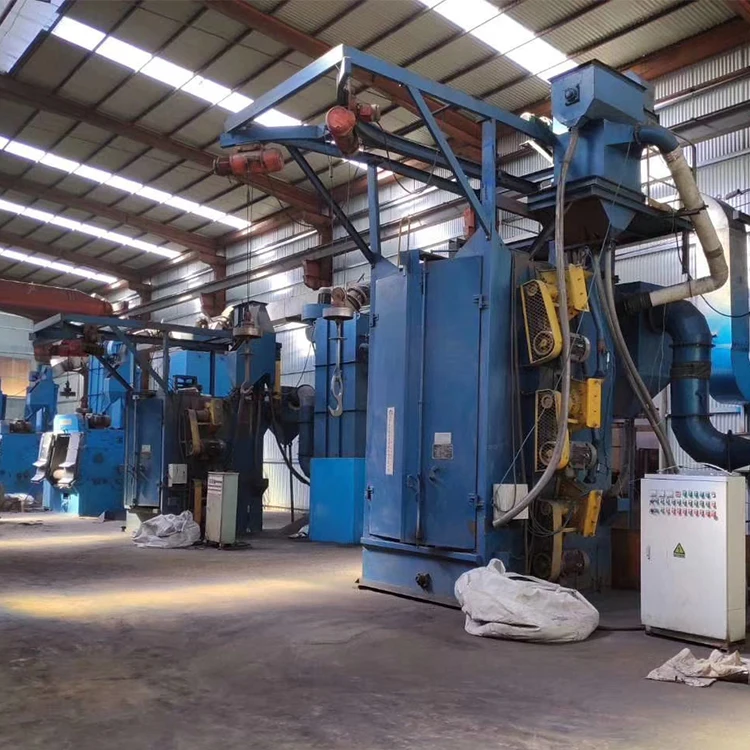 Whole Sale Lpg/Lng/Cng Cylinder Overhead Rail Hanger Hook Type Shot Blasting Cleaning Machine
