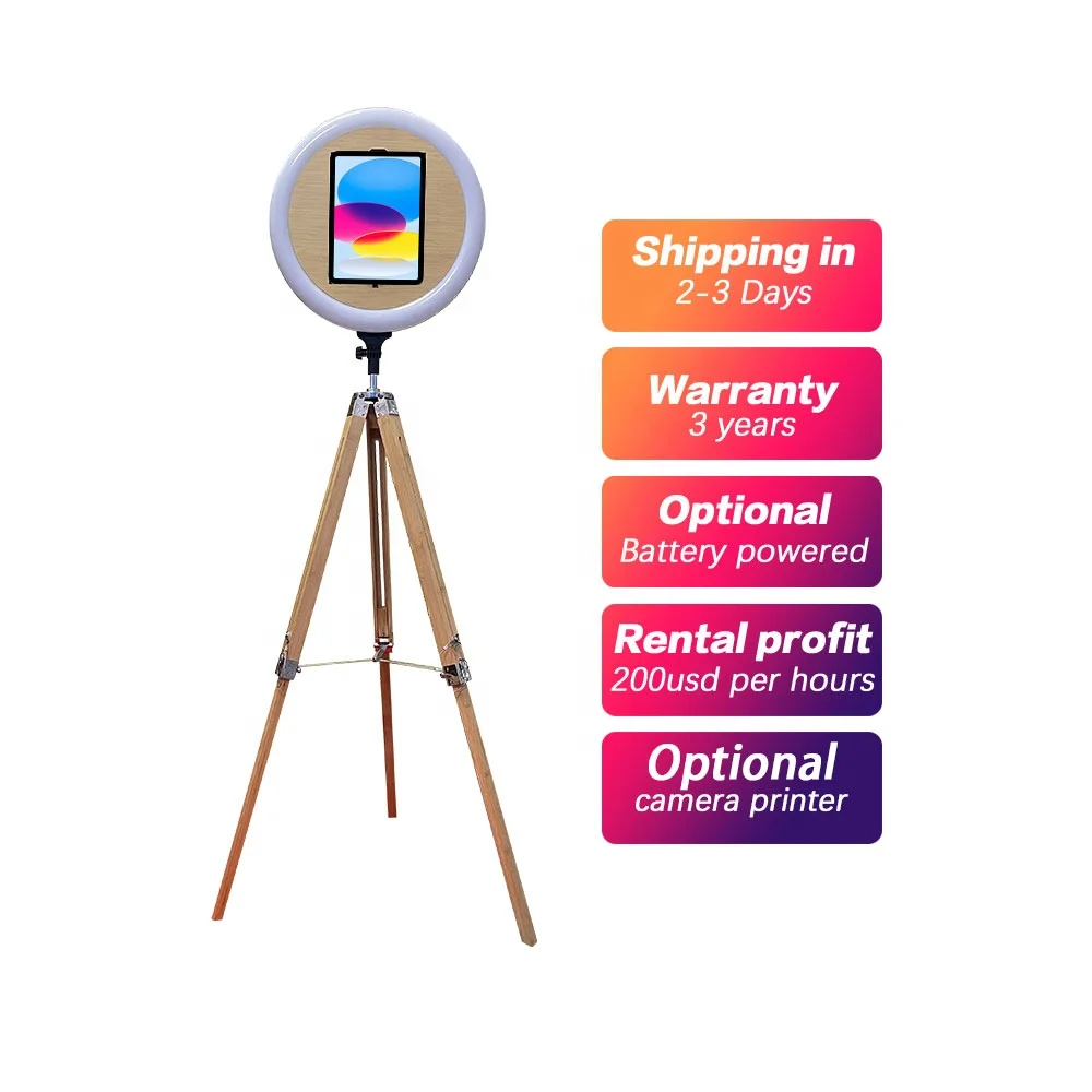 High Quality Portable Light Weight RGB Dimmable Removable Handheld Deluxe Lcd Ipad Photo Booth Shell for Wedding Party