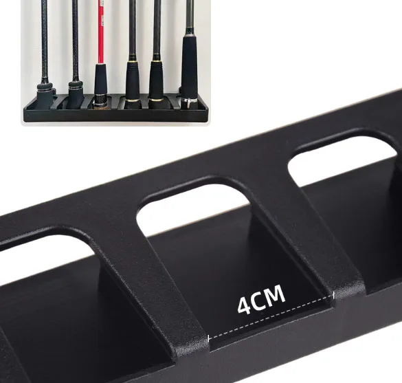 Alpha Artificial vertical or Horizontal Fishing Rod Display Rack 2 pairs Wall Mount EVA+ABS Fishing Rod Holders Support Rack