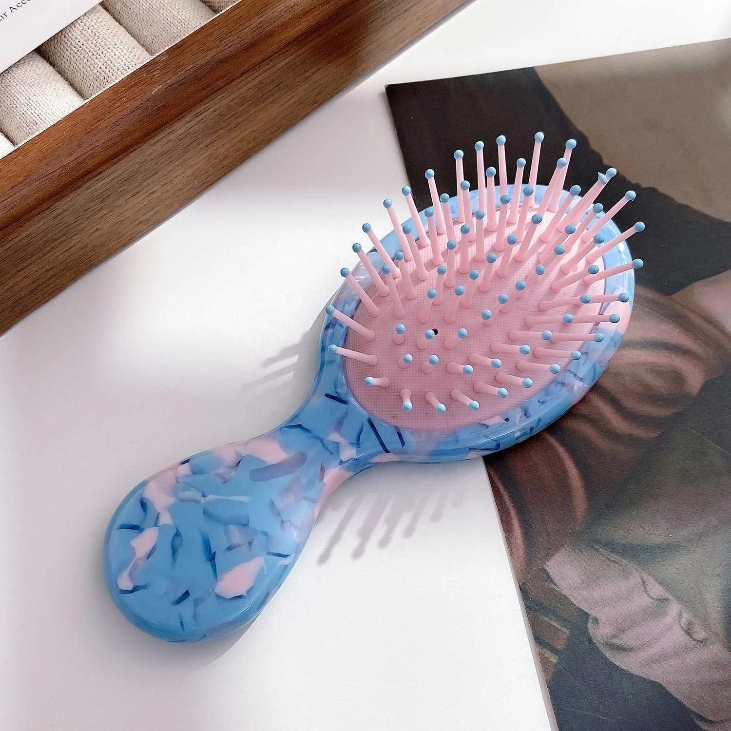 Wholesale Soft Bristles Hairbrush Detangle Acetate Hair Comb Nature Air Cushion Acetate Hair Brush