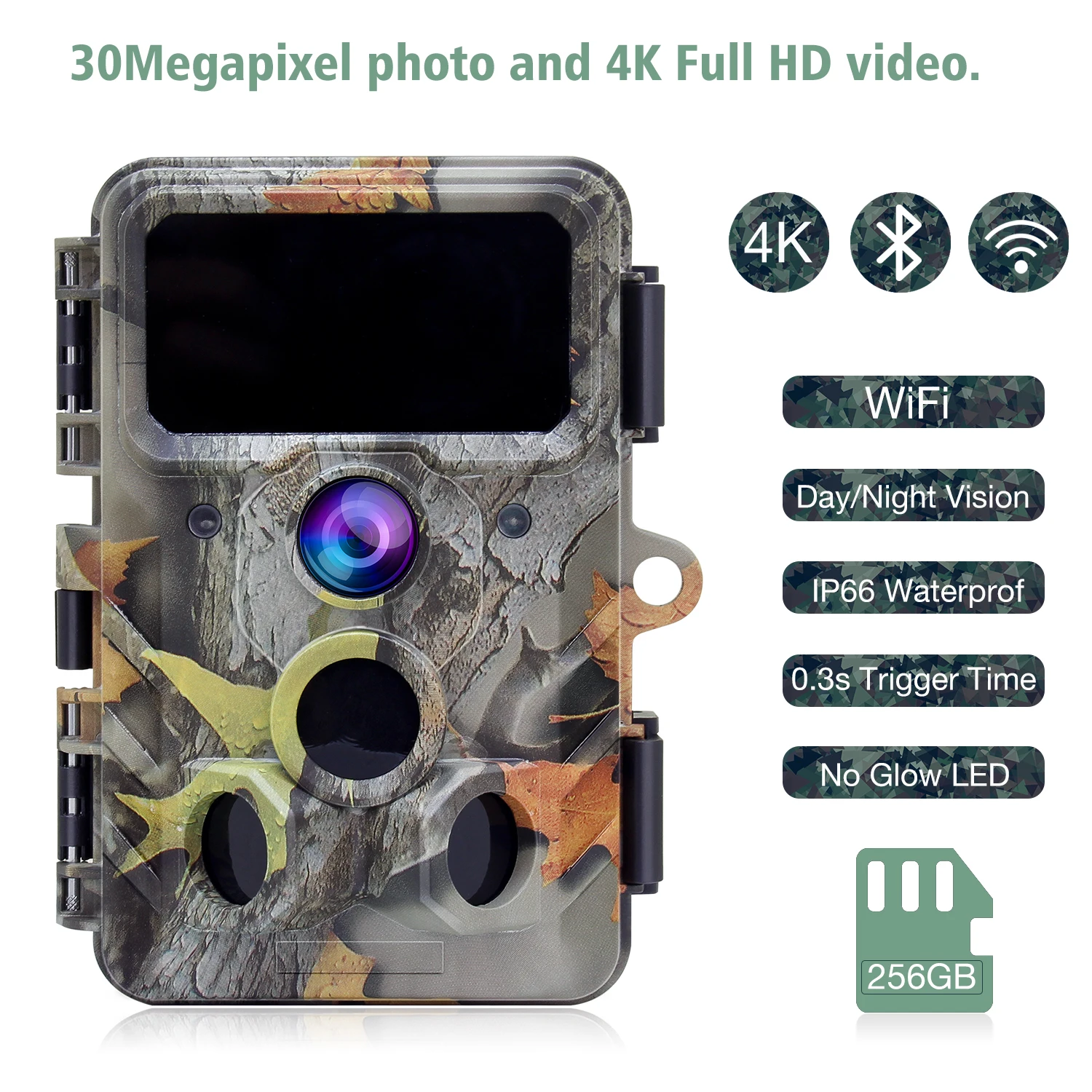 RD3019PRO  4K Resolution Trail Camera 1080p 30mp 16 Mega Waterproof Wildlife Hunting 4K Wifi Control Camera
