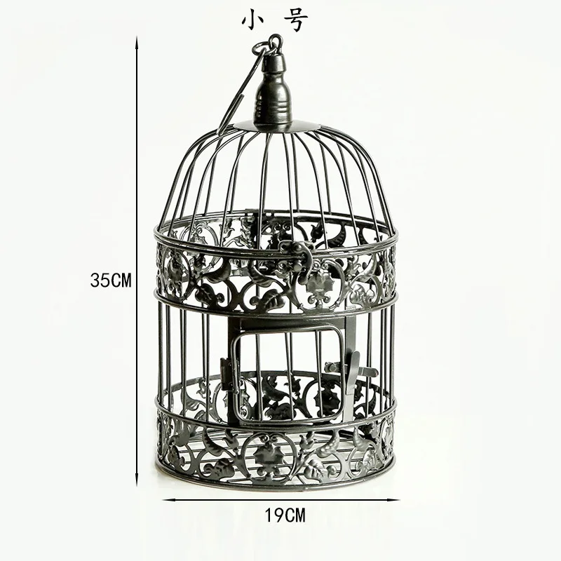 European Style Luxury Silver Hollow Metal Bird Cage Lantern For Home Wedding photography Decor Candlestick Candle Holder