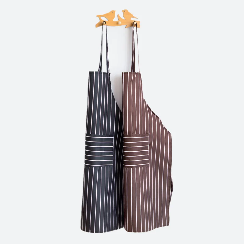 stripe aprons with two pockets,restaurant men kitchen apron,cotton chef aprons kitchen