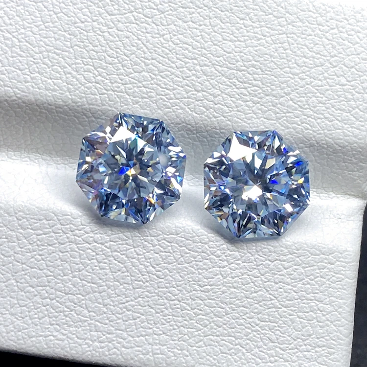 Antique Custom Order Fancy Cullinan Blue Color Octagon Cut Moissanite Stone for Rings Design