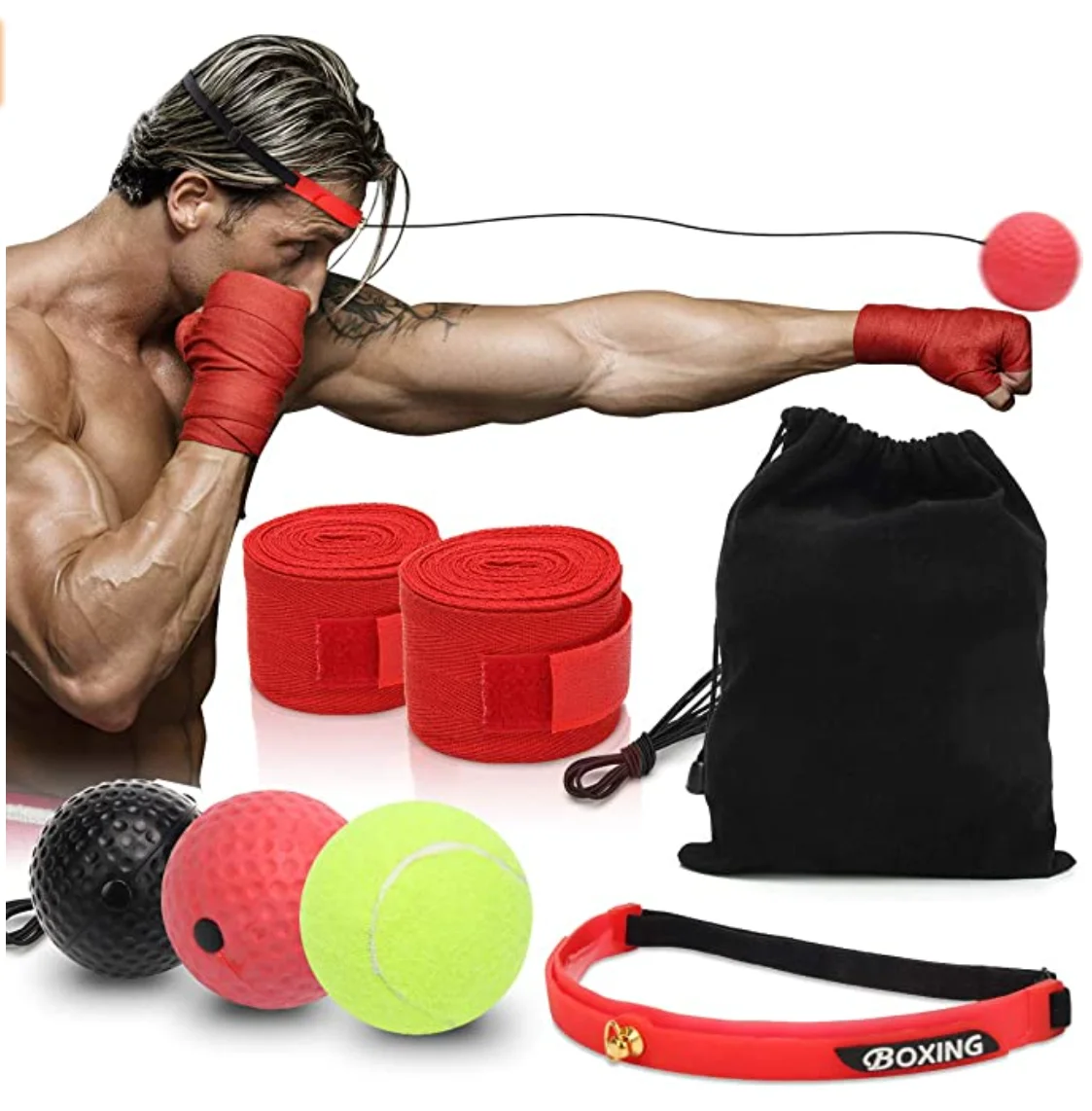 Hot Selling Fight React Exercise Punch Reflex Speed Boxing Ball Headband