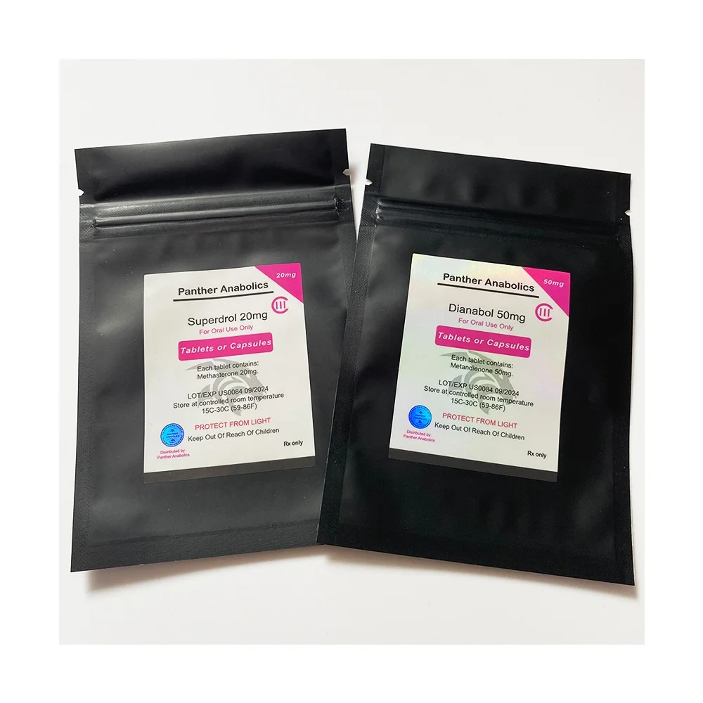 Hologram printing custom pills packing plastic bag sticker tablets or capsules label sticker for Superdrol-20mg