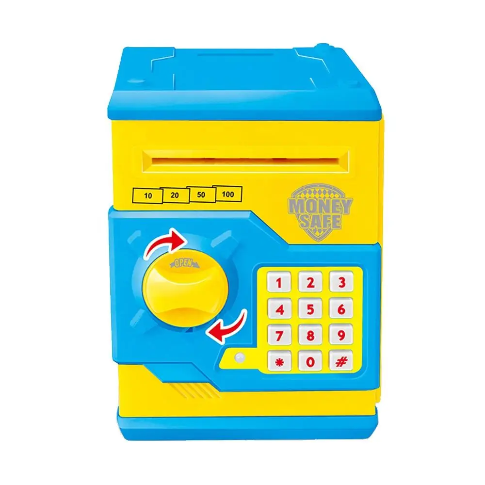 Wholesale Electric piggy bank Auto Scroll Paper Money Coin Code Lock toy electronic piggy bank atm password money box for kids