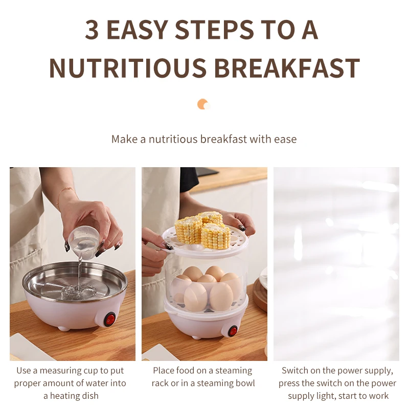 kitchen appliances 2 layer holders electric automatic egg boiler electric boiling egg steamer