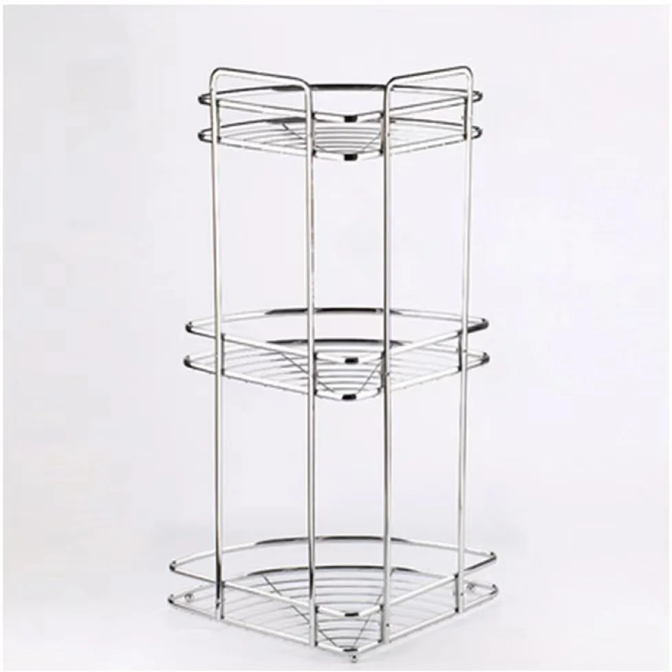 3 Tier Storge Basket Bath caddy Corner Basket for Bathroom Organizer Shelves Wall Shower Chrome Bathroom Corner Shelf