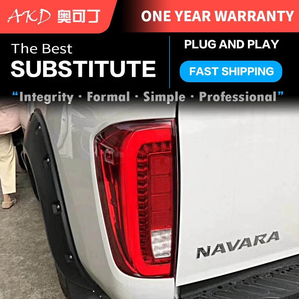 AKD tuning cars Tail lights For Nissan Navara NP300 2016 Taillights LED DRL Running lights Fog lights angel eyes Rear parking