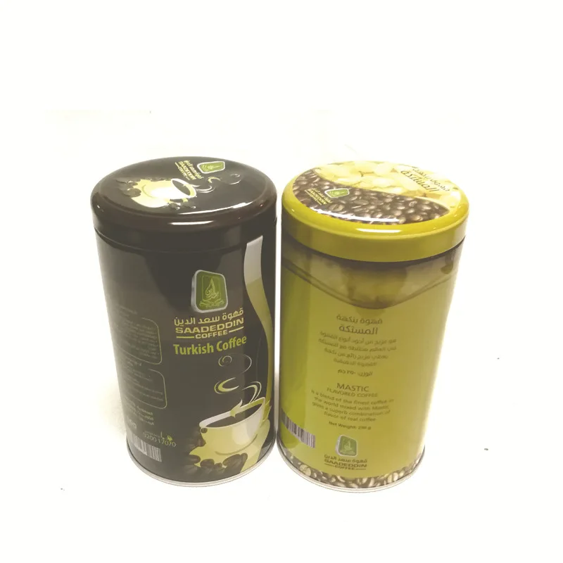 chinese red beautiful tea tin box coffee tea tin empty can metal box small round tea tin canister with dome lid