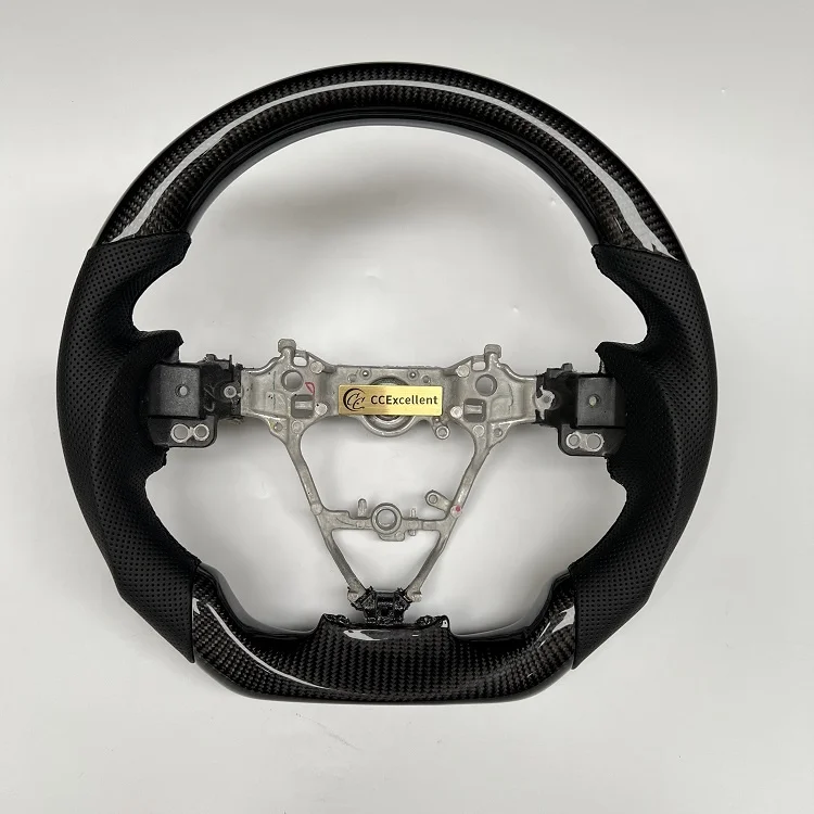 Customized high quality for Toyota 2014-2017 corolla with real carbon fiber steering wheel with black perforated leather