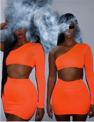 2021 New Trend Nightclub Dress Short Party Dress One Shoulder Mini Skirt Hollow Out Sexy Wear Club Dress For Ladies