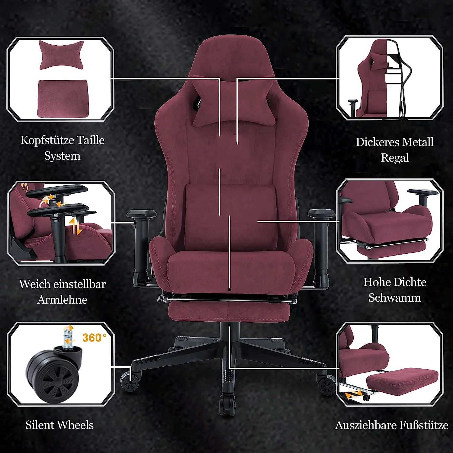 JL factory wholesale best pc heavy duty silla gaming fabric luxury red pro e-sports office gamer gaming chair with leg rest