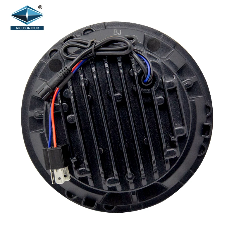 Dot Drl Led Lighting Auto Headlight Phone App Control 12V Round 7 Inch Led Headlight Chrome Rgb