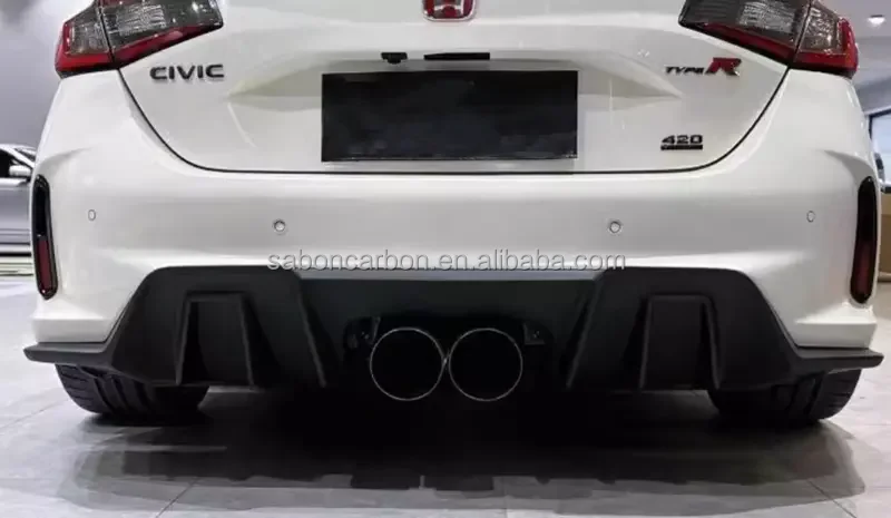 For Honda Civic Type R FL5 Carbon Fiber Rear Bumper Diffuser Lip Aggressive