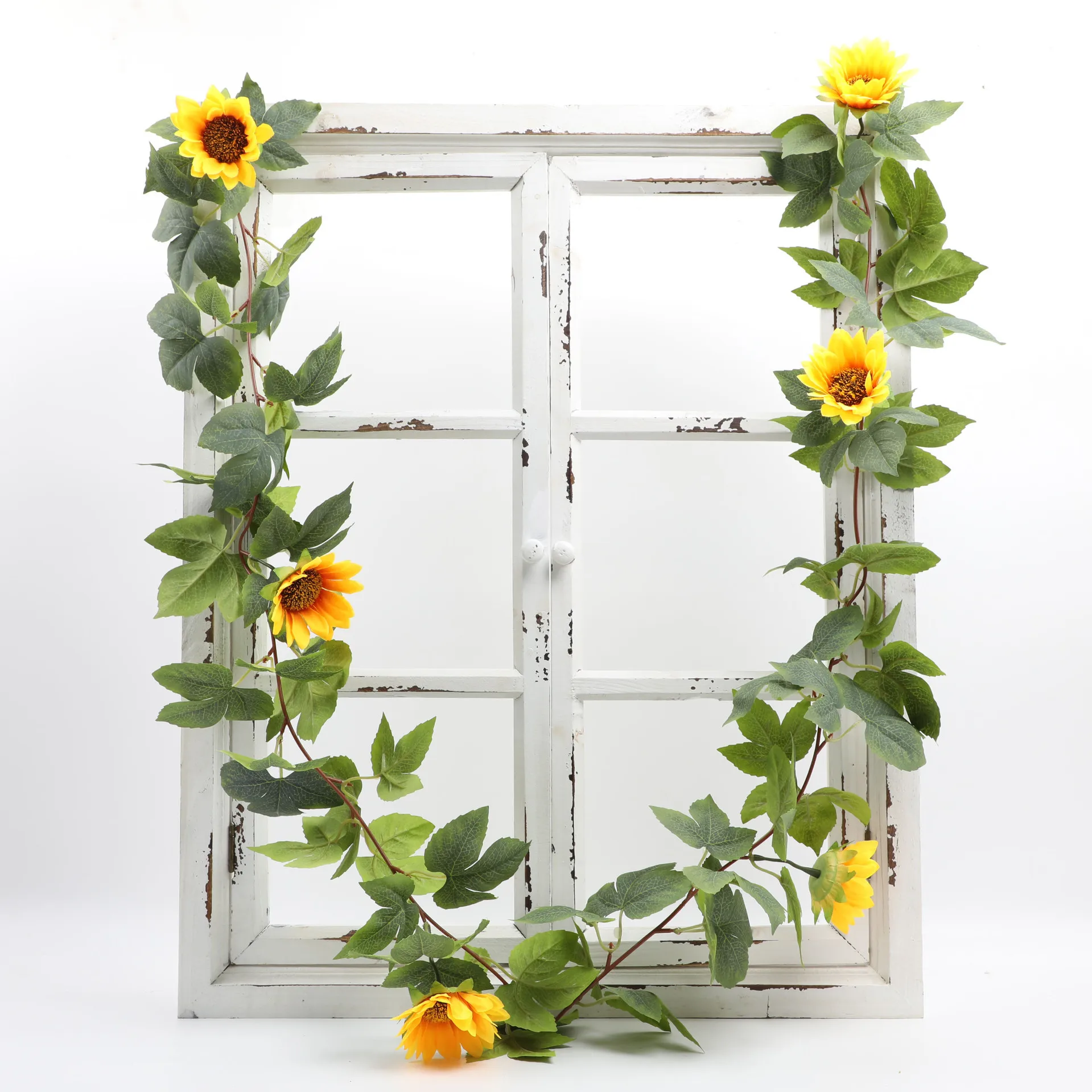 177cm Artificial flower vine sunflower vine artificial sun flower silk wedding decoration artificial flower garland  wholesale