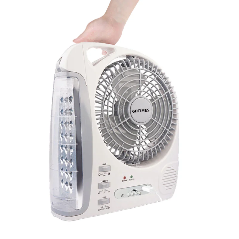 Wholesale 8-Inch AM FM Radio Mini Portable Solar Powered Multi-Function Rechargeable Fan with Emergency Charger Feature GD8028