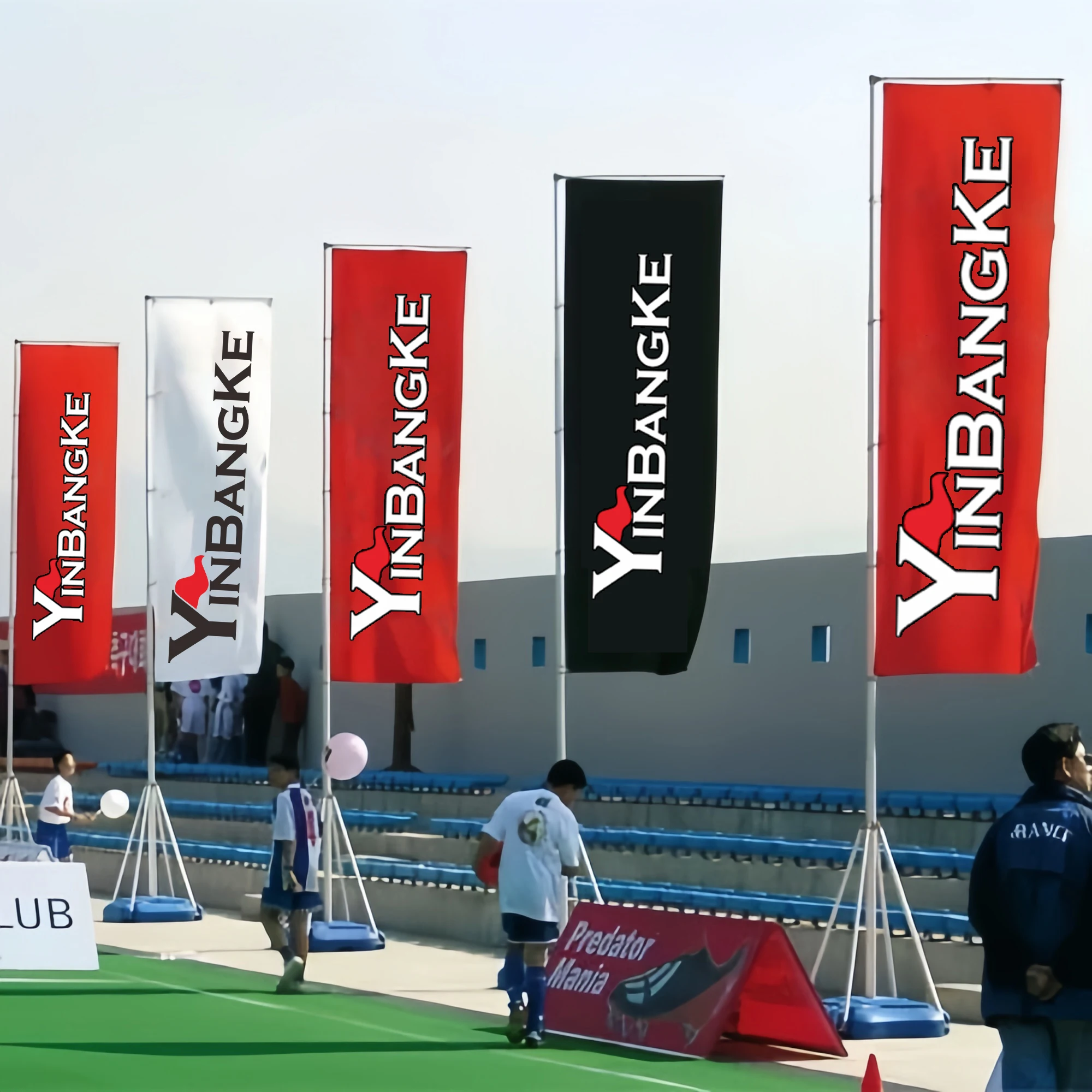 Factory Custom Promo Flags Exhibit Banners Flags Displays Rectangular Beach Flags With Waterproof Materials