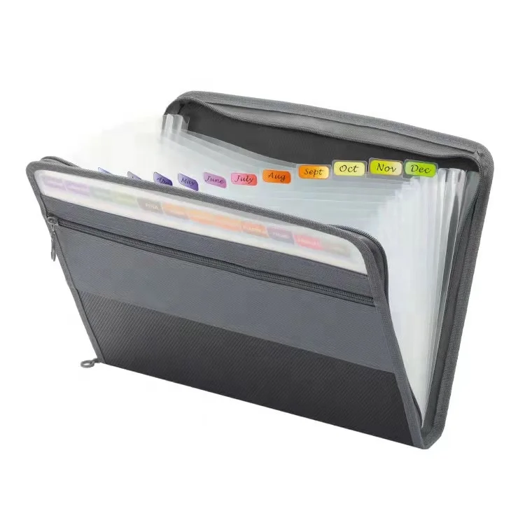 Amazon hot selling multiple colors large capacity 13 pockets PP A4 file folder for school and office supplies