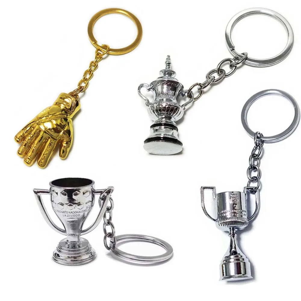Custom Mini Metal  Trophy  Keychain European Cup Champion Football Trophy  Key Ring  Promotional Gift Key Chain