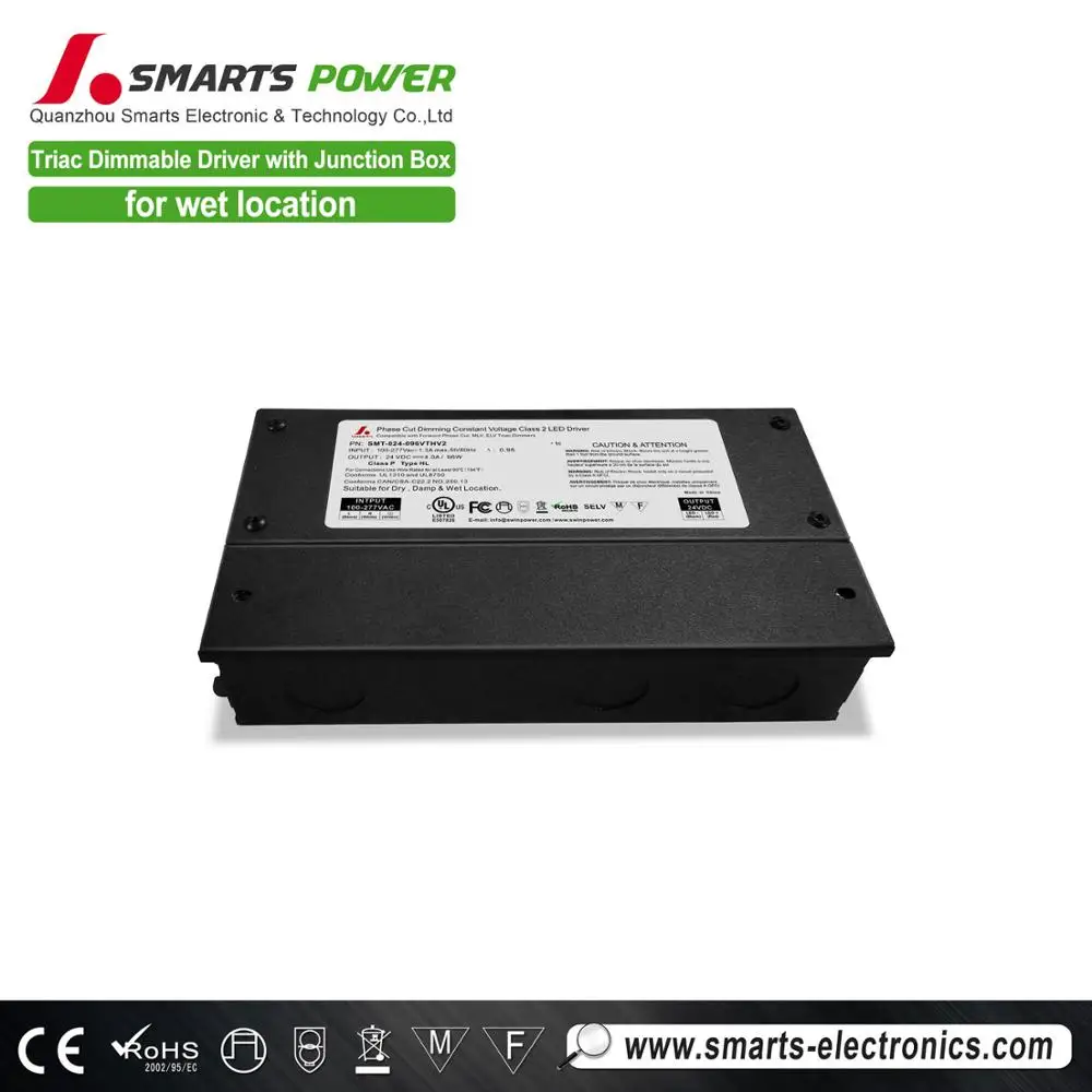 96 Watt 277V input 24VDC constant voltage led driver triac dimmable