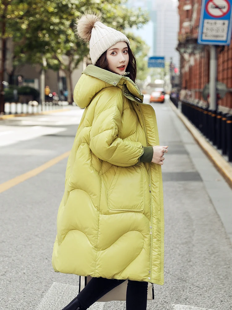 High Quality Thick Reversible Long  White Duck Down Coats Unisex Down Jacket
