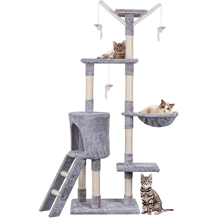 Katzenbaum Cat Climbing Frame Kitten Tree Tower Indoor Pet Activity Furniture Play House Kitty Condo Multi-Level Stable Cat Tree