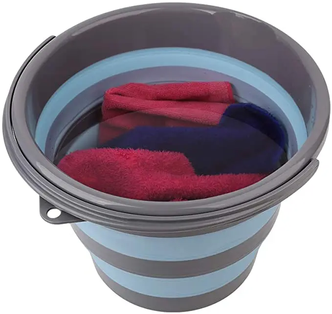 Silicone Bucket for Fishing Folding Bucket Car Wash Outdoor Fishing Supplies Round 10L Bathroom Kitchen Camp Water Bucket