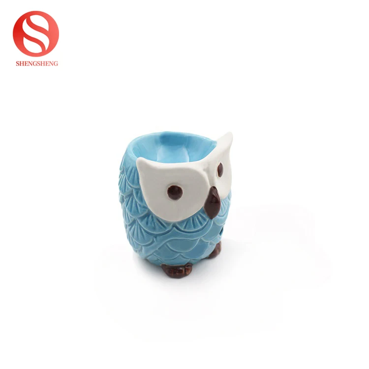 Factory direct sale cheap ceramic candle holder small owl ceramic tea light candle holder for home decoration