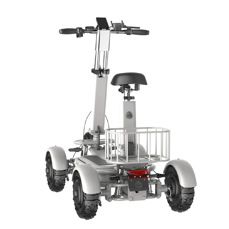 Foldable Scooter Bike 1000W 4 Wheel Beach Tire High Speed 40km/h Four Wheel Folding Beach Electric Scooter