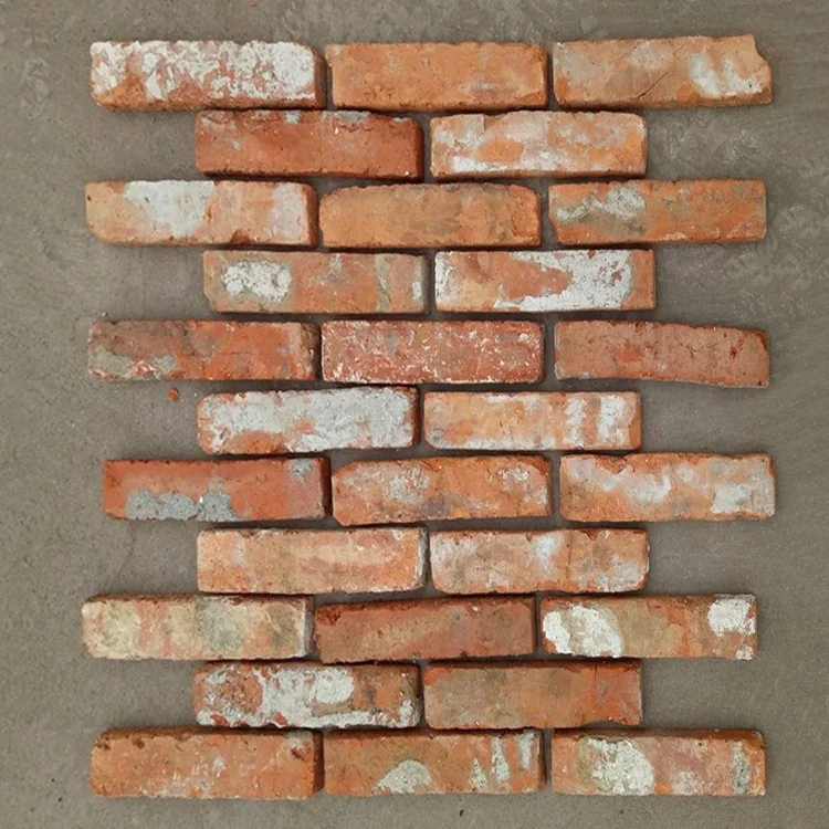 Облицовочная облицовка стен декор шпон ГЛИНА КРАСНЫЙ старый тонкий кирпич
