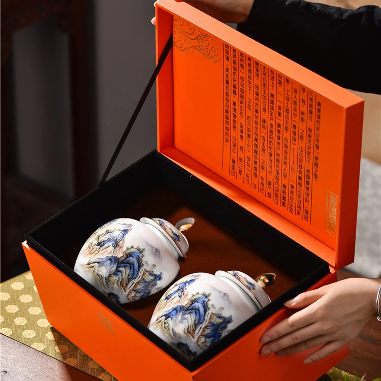 Cheap household jingdezhen commercial gift ceramic storage tea jar