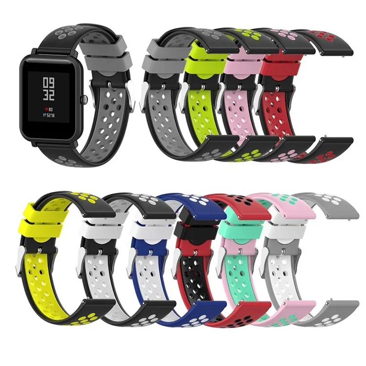 20mm silicone rubber watch band strap straps For Amazfit BIP / GTR 42mm / GTS (A1913)