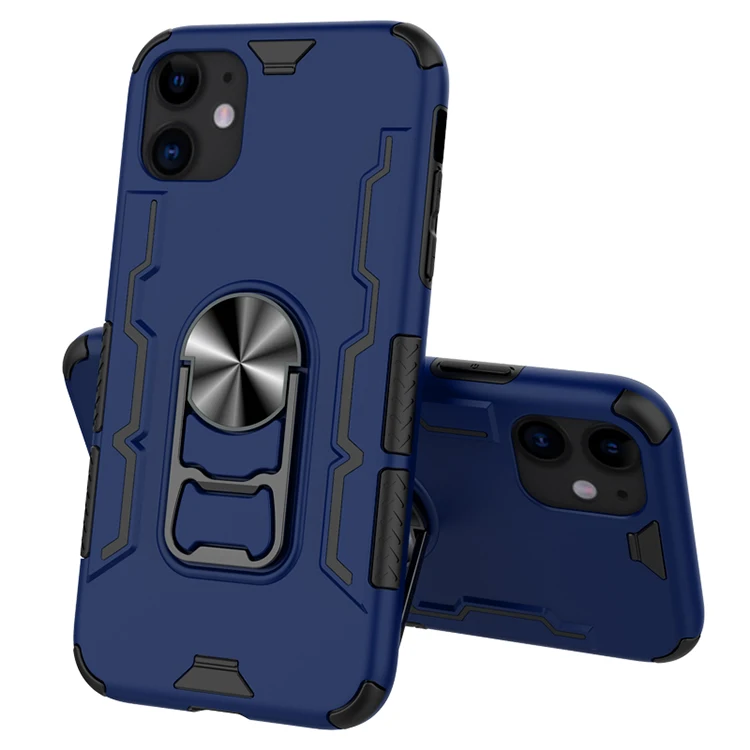 Hot Selling 360 Rotating Convenient Car Holder Hybrid Back Cover TPU Bumper Metal Kickstand Phone Case For iphone 11 6.1