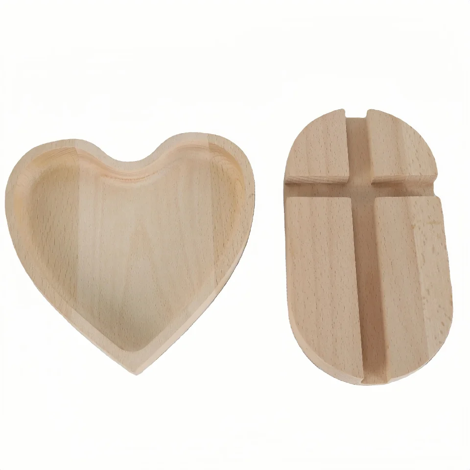 Rustic Wooden Serving Trays with Handle Distressed Nesting Multipurpose Storage Boxes & Bins for Breakfast Foods Coffee Table