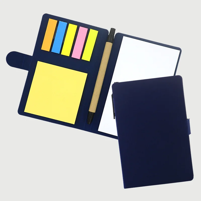 Custom Kraft paper cover Stationery set 5-color memo pad  Notepad with pen