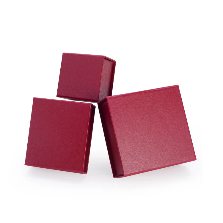 Luxury wholesale wedding red paper cardboard gift packaging printed jewelry box with
