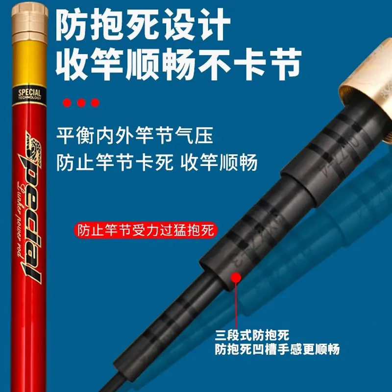 Authentic Sturgeon Six Generation Fishing Rod Super Hard 22H19 Big Fish Giant Silver Carp Bighead Rod