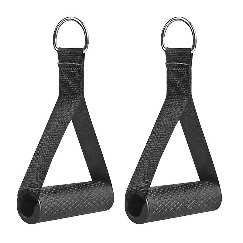 Fitness Black Rubber Foam Handle Cable Machine Attachments Pulley Fitness Exercise Handles Grips for Resistance Bands